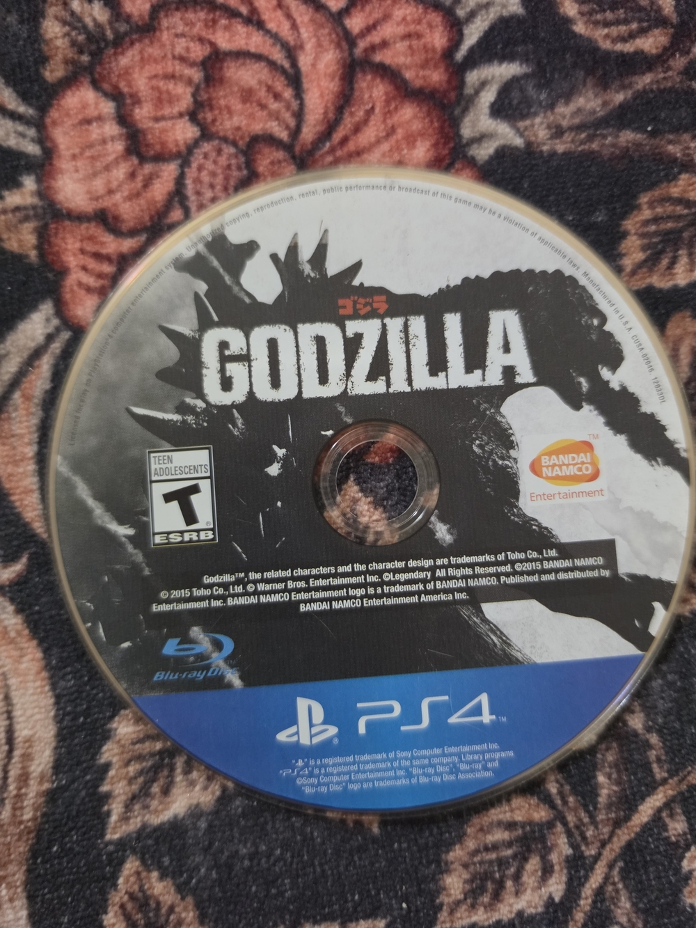 Godzilla PS4 Game Disc by - Black and Blue